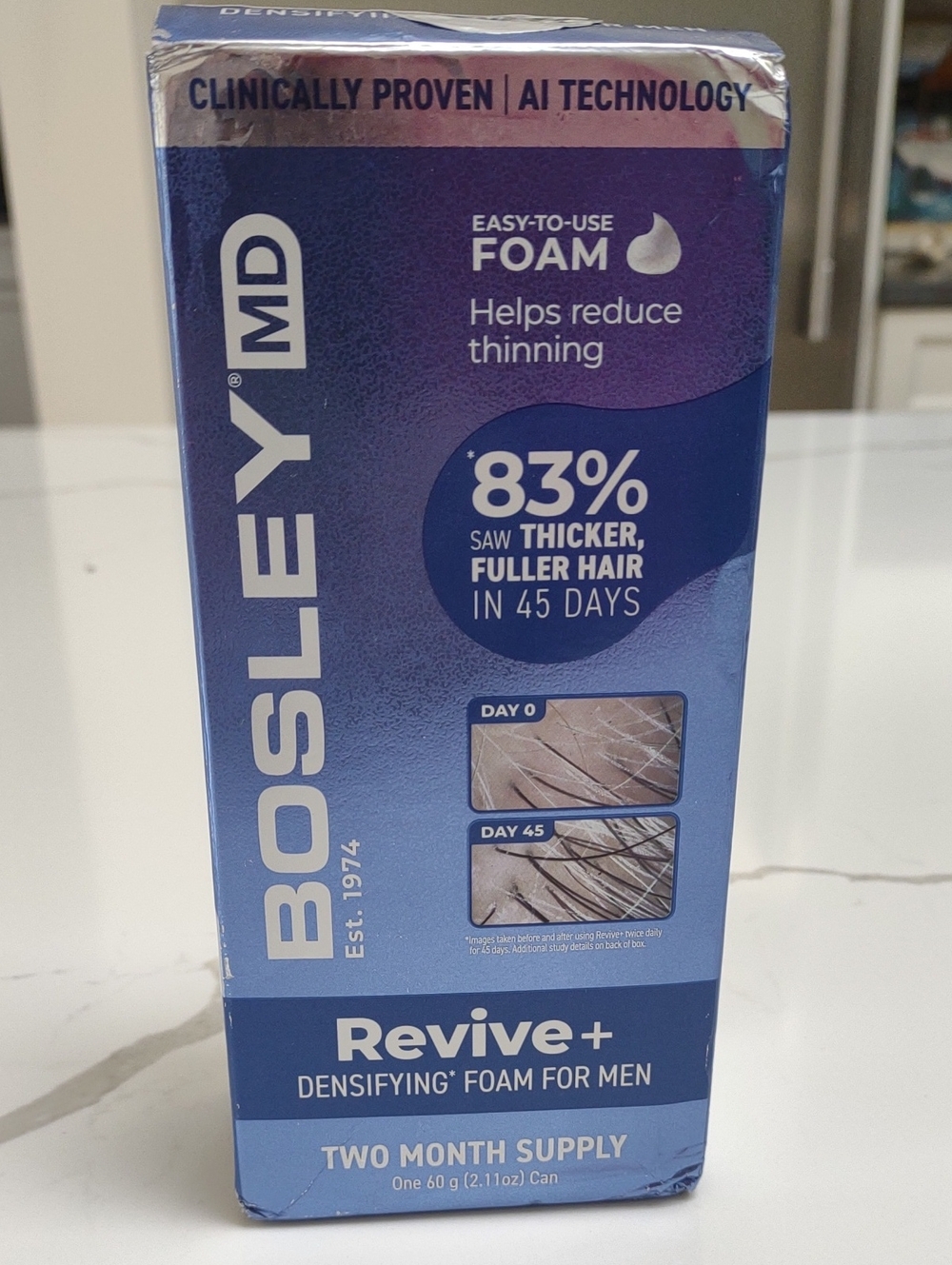 Bosley MD 2 Month Supply Revive+ Densifying Foam Hair Regrowth Treatment New